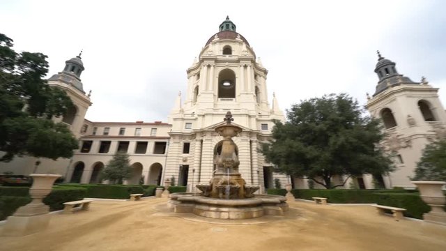Afternoon cloudy view of The beautiful Pasadena City Hall at Los Angeles, California, United States