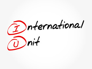 IU - International Unit acronym, concept background