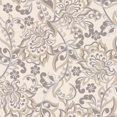 Fototapeta na wymiar seamless vector pattern. floral vintage background