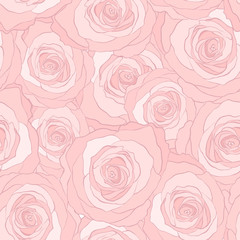 pink roses seamless vector pattern