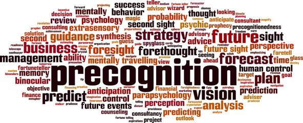 Precognition word cloud