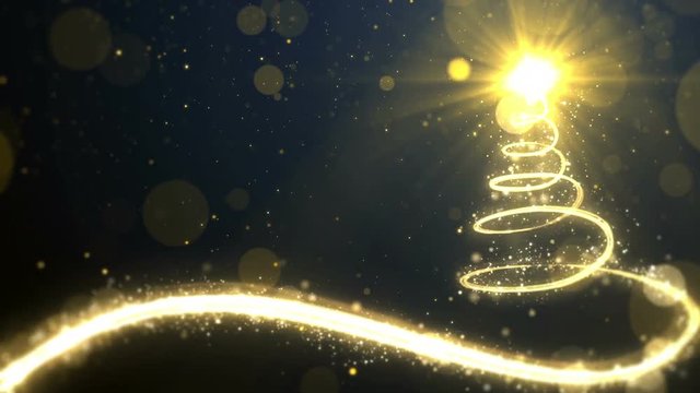 Christmas golden lights tree.