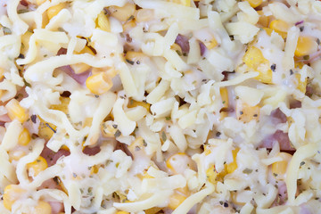 background image of raw pizza, homemade pizza