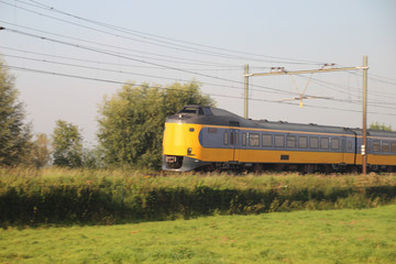 Intercity train in Zwolle on track