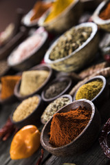 Spice Still Life, wooden bowl