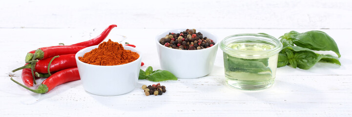 Paprika Pulver scharf Paprikapulver rote scharfe Peperoni kochen Banner Zutaten
