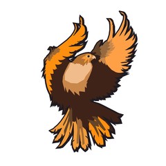 Eagle emblem isolated on white vector illustration. American symbol of freedom