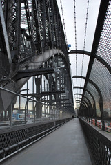 Australian Sydney Harbour Bridge sidewalk geometry close-up iron construction