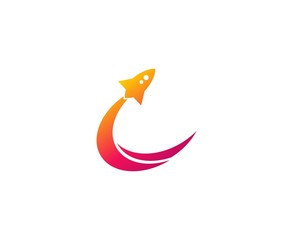 Naklejka premium Rocket logo