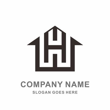 Building House Letter H Architecture Interior Construction Real Estate Business Company Stock Vector Logo Design Template