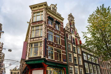 Fototapeta premium Façades à Amsterdam, Hollande aux Pays-Bas