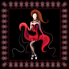 Graphical illustration with the cabaret dancer 2
