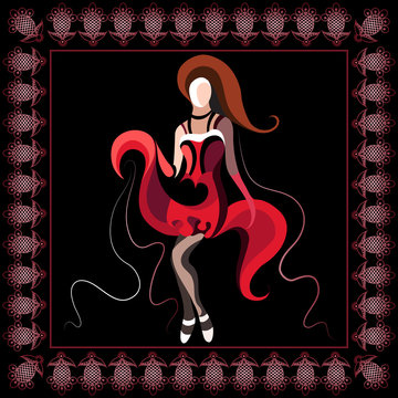 Graphical illustration with the cabaret dancer 2