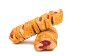 puff pastry with jam isolated