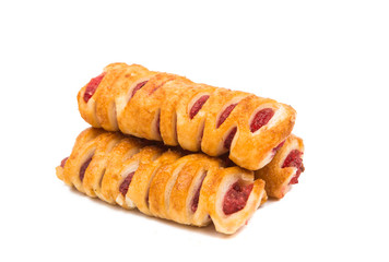 puff pastry with jam isolated