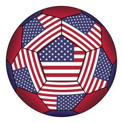 Soccer ball with United States flag