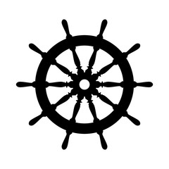 emblem of ship wheel on a white background
