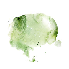 Fototapeta premium Green Watercolor splash, spot, dot and stripe isolated on white background. 