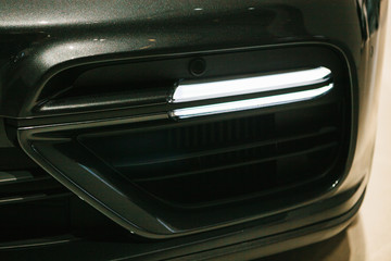 The headlight of the new car.