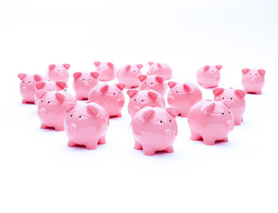 group of piggy banks