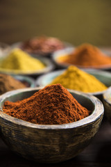 Spices in wooden, Cooking ingredient