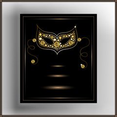 Graphic illustration of the mask with diamonds 1