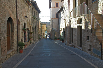 Fototapeta na wymiar Le strade e le case di Assisi - Umbria
