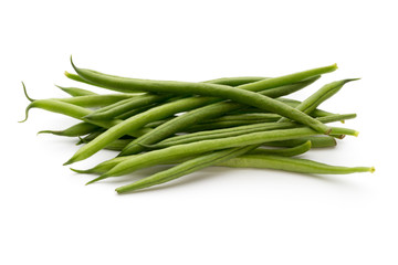Green beans isolated on a white background.