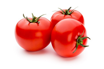 Tomato isolated on white background.