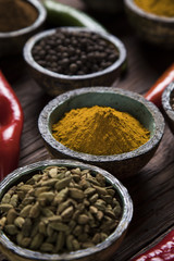 Spices in wooden, Cooking ingredient