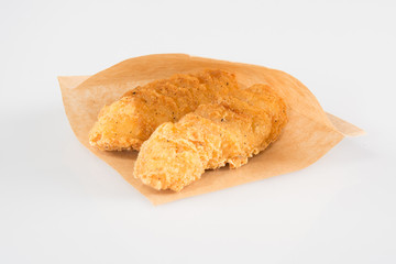 chiken fried in takeaway kraft paper
