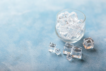Ice cubes in glass