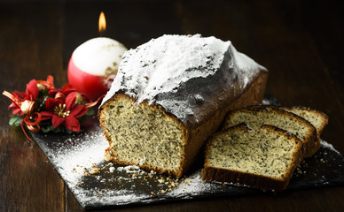 Christmas cake with poppy seed