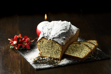 Christmas cake with poppy seed