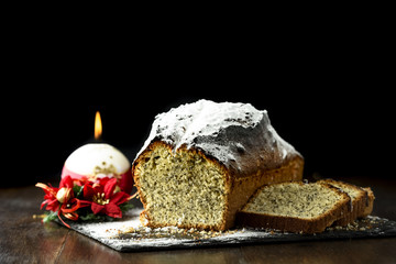 Christmas cake with poppy seed