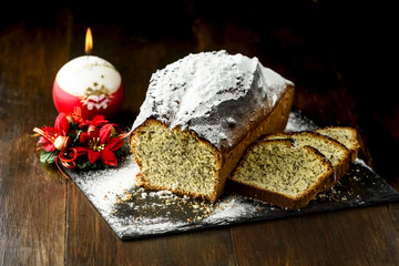 Christmas cake with poppy seed