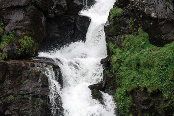 Gasadalur waterfall in the Vagar Island on the faroe islands