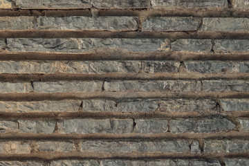 Flat bricks with cement texture, stone surface