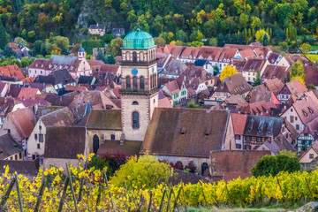 The wine-making village of Kaysersberg, Kaysersberg-Vignoble, Haut-Rhin, Alsace, France 