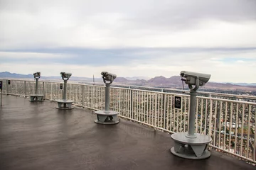 Wandcirkels plexiglas Stratosphere Observation Deck telescoop Las Vegas Nevada USA © whiteadamas