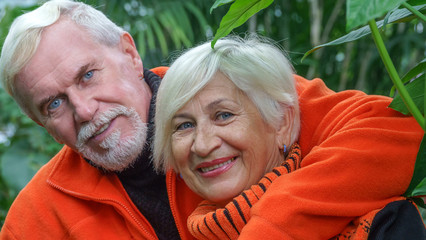 Happy beautiful elderly married couple