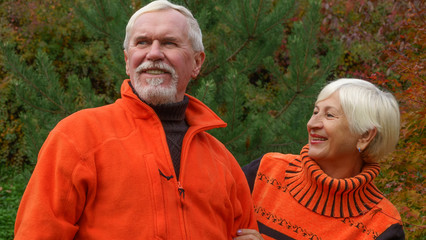 Happy beautiful elderly married couple