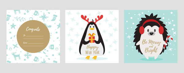 Christmas and New Year greeting card