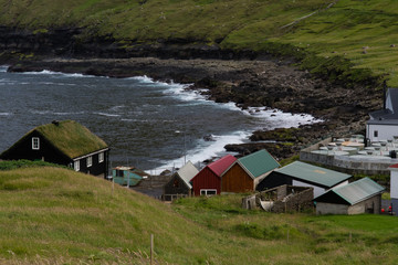 Gjogv village at Eysturoy Island on Faroe Islads