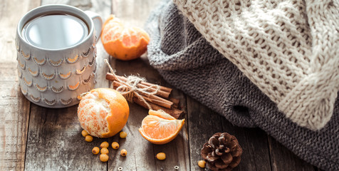 a cozy Christmas tea Cup still life