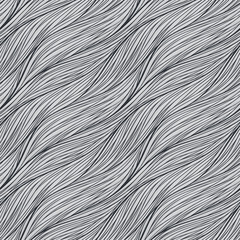 Abstract wavy lines seamless patterns set. Floral organic like vector illustration. Bright colorful seamlessly tiling background collection.