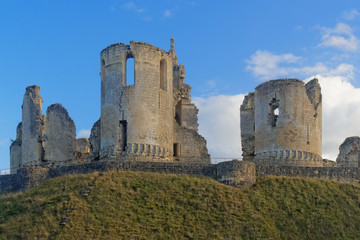Fototapeta na wymiar Ruins of old castle of Fere en tardenois, Aisne, France
