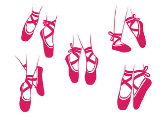 Naklejka premium action point of ballet dancer feet or shoes