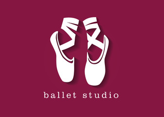 Naklejka premium ballet shoes studio logo illustration