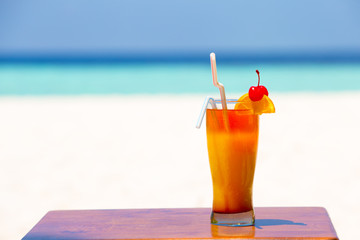 Coloerful cocktail and beverage on the beach